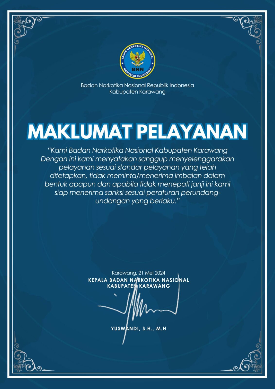 MAKLUMAT PELAYANAN BNN KABUPATEN KARAWANG